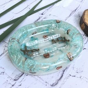 Turquoise bar soap tray, holder